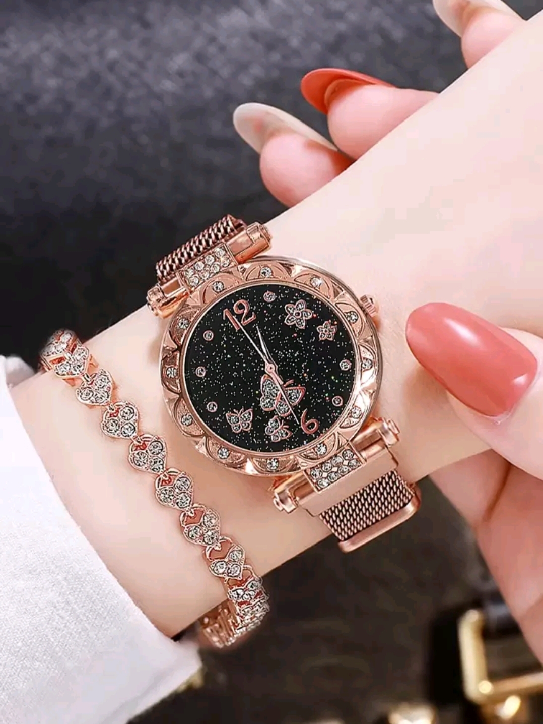 RELOJ DE DAMA DE CUARZO CON HEBILLA MAGNETICA Y PULSERA MUJER R6